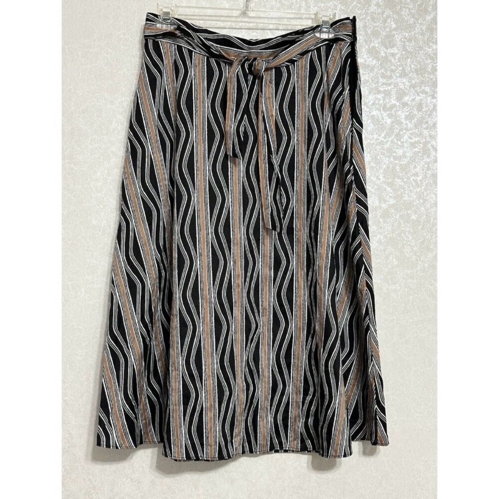 Ann Taylor Midi A-line Lined Skirt with Attached Belt Sz 12